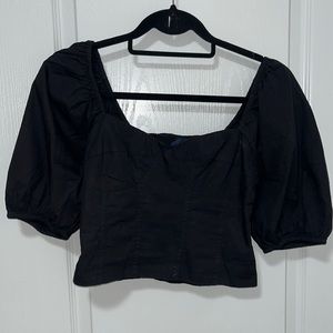 GAP Puff Sleeve Crop Top, Fitted silhouette